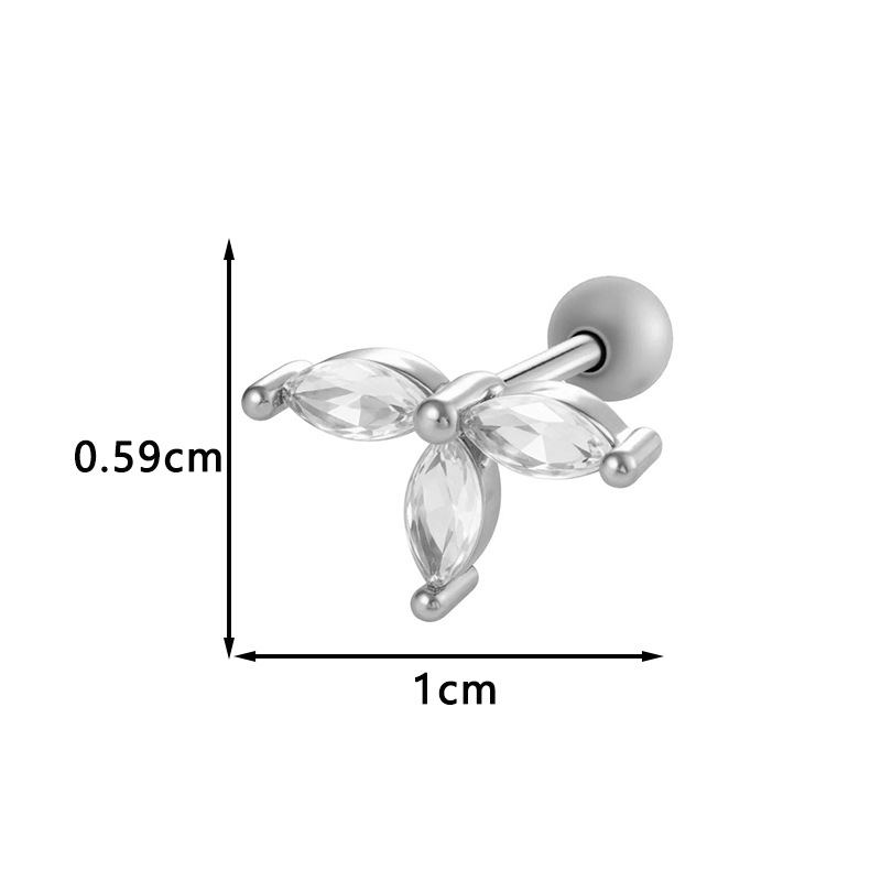Flower Leaves Piercing Earrings