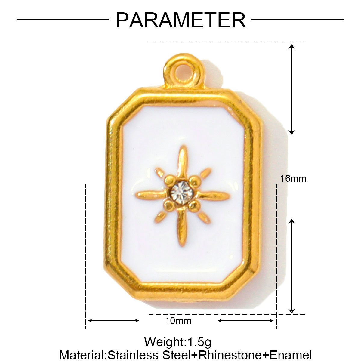 Enamel Love Flower Star Fishtail Stainless Steel Charms