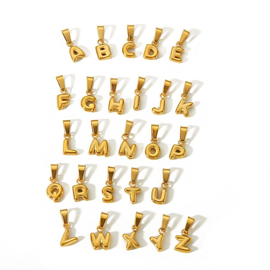 Stainless Steel Bubble 26 Letter Charms