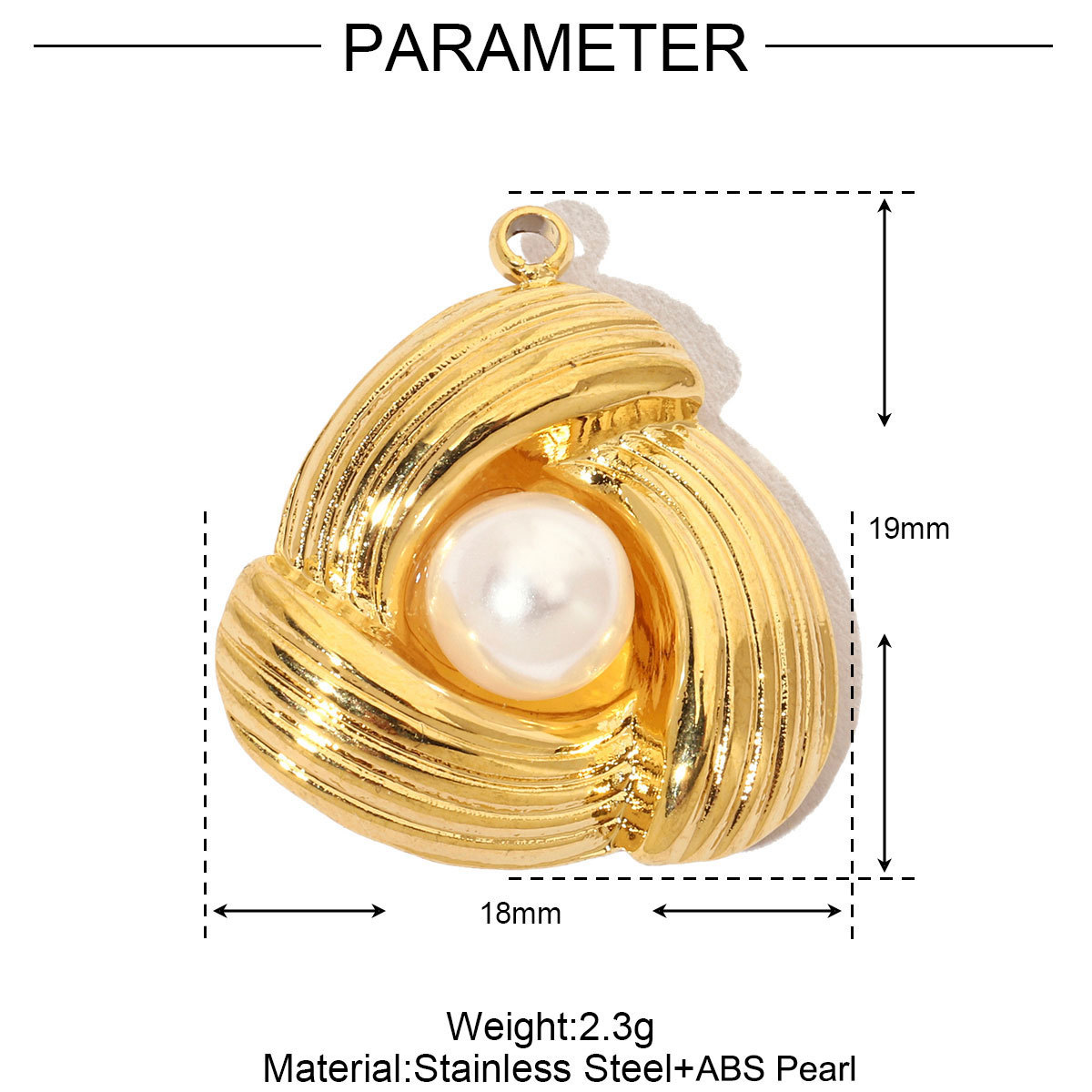 Pearl Flower Heart Coral Stainless Steel Charms