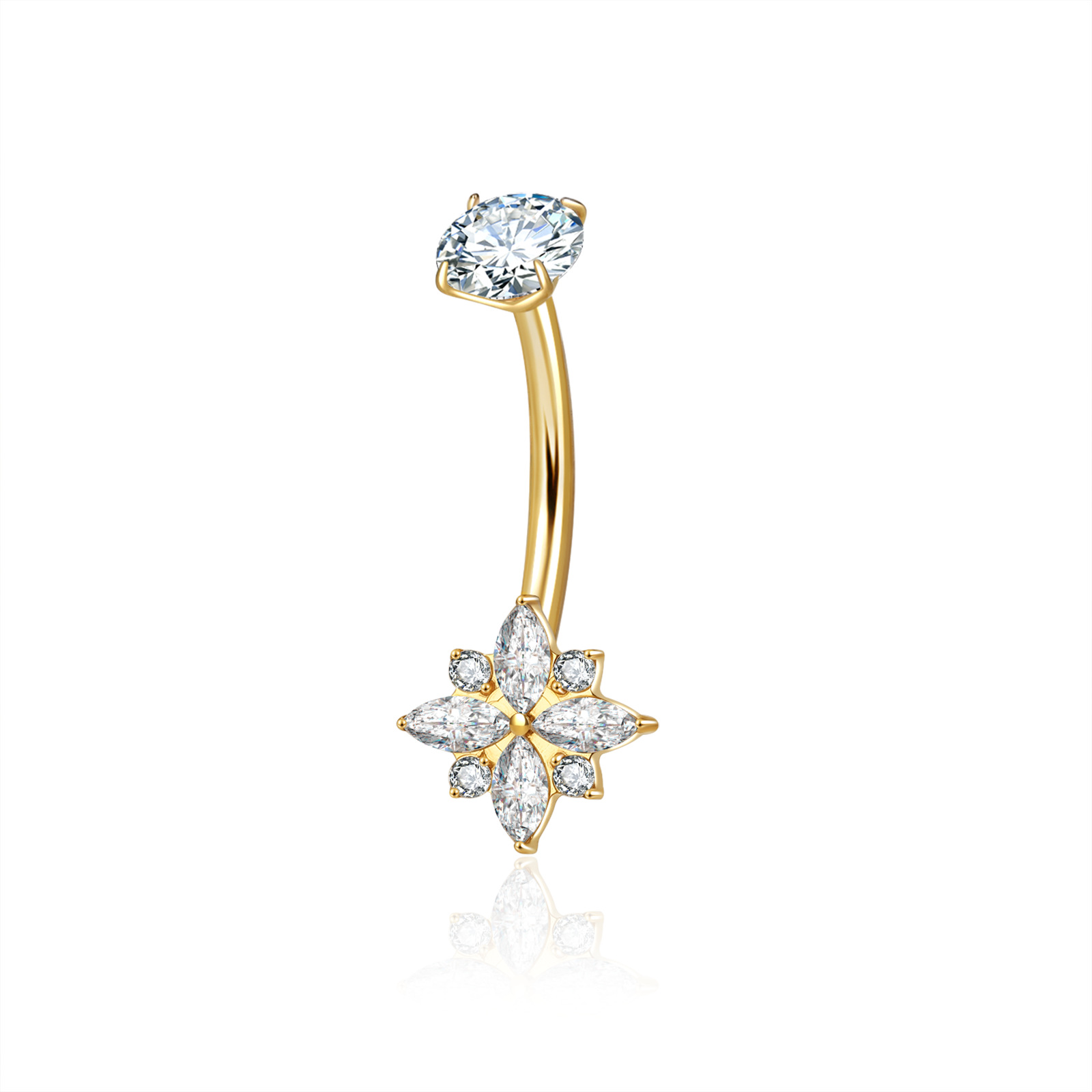 F136 Zircon Belly Ring