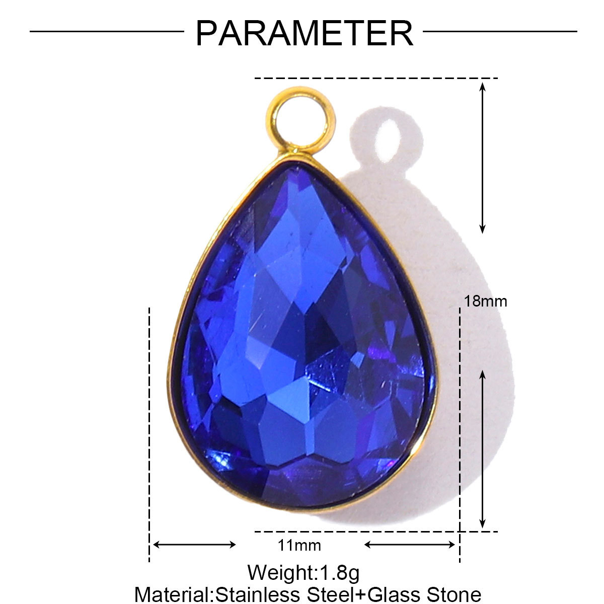 Drop Shaped Stainless Steel Charms