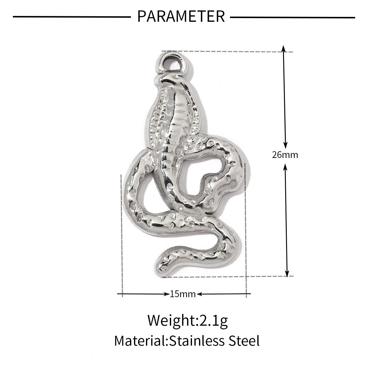 Dog Claw Snake Smiley Stainless Steel Charms
