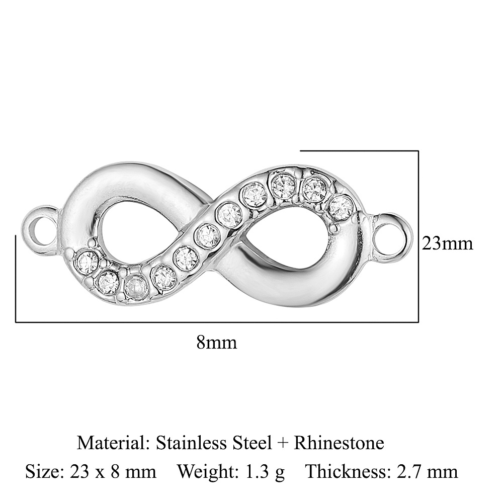 Heart Key Infinity Symbol Stainless Steel Charms