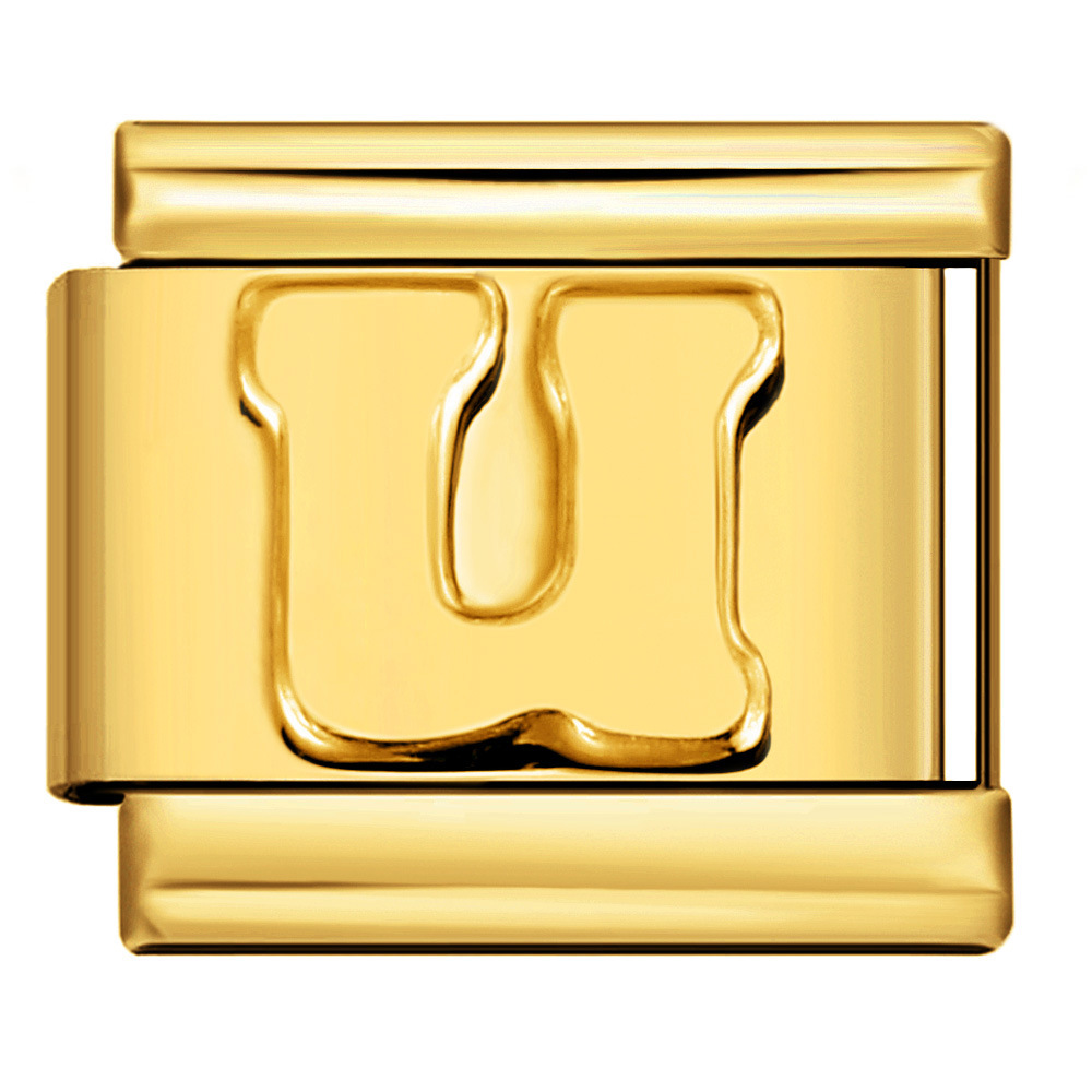 Gold Letter Italian Bracelet Stainless Steel DIY