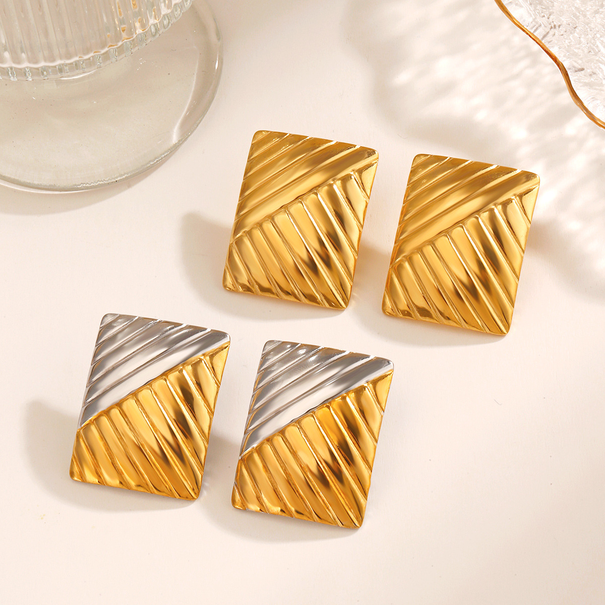 Stainless Steel Hip Hop Earrings