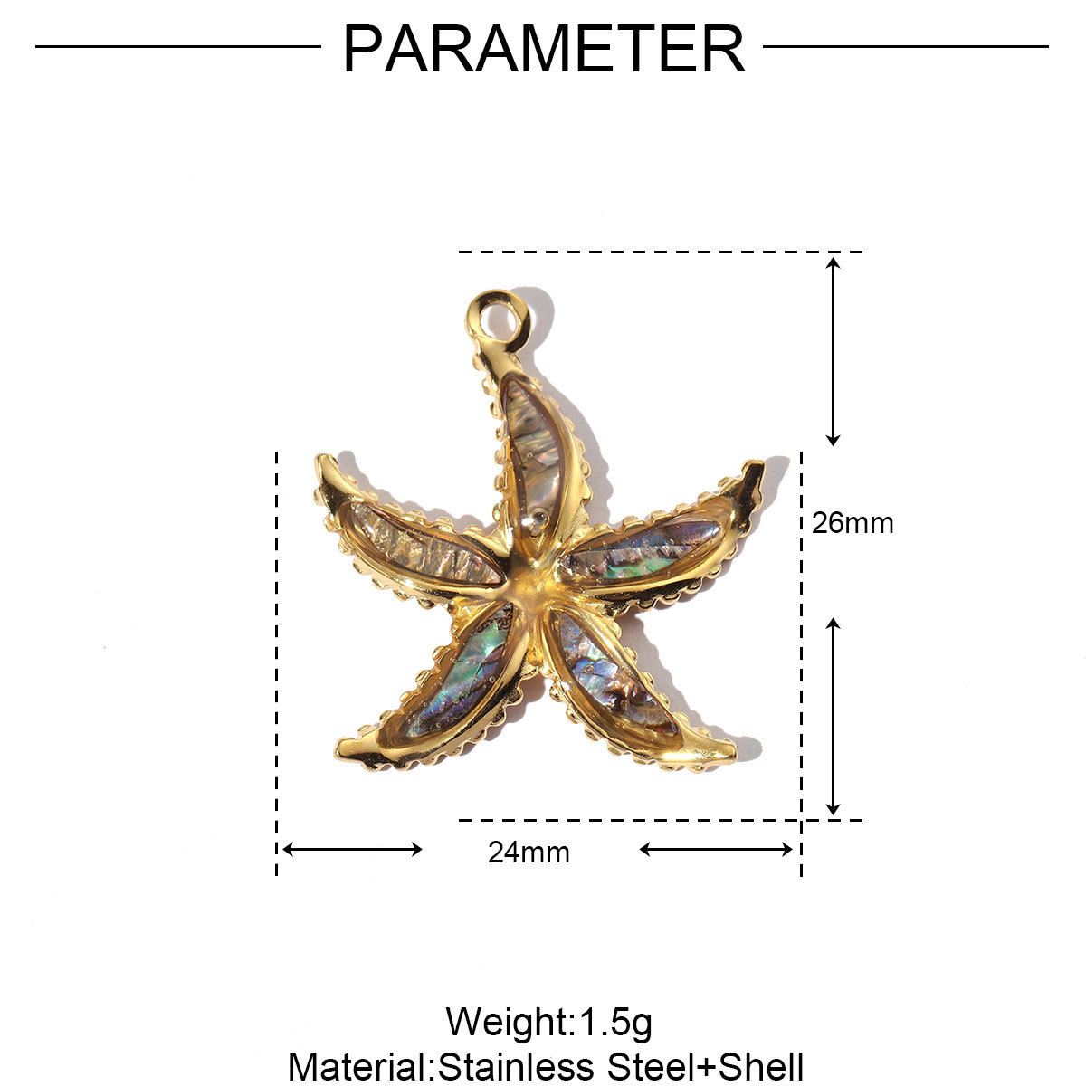 Shell Dragonfly Starfish Turtle Conch Stainless Steel Charms