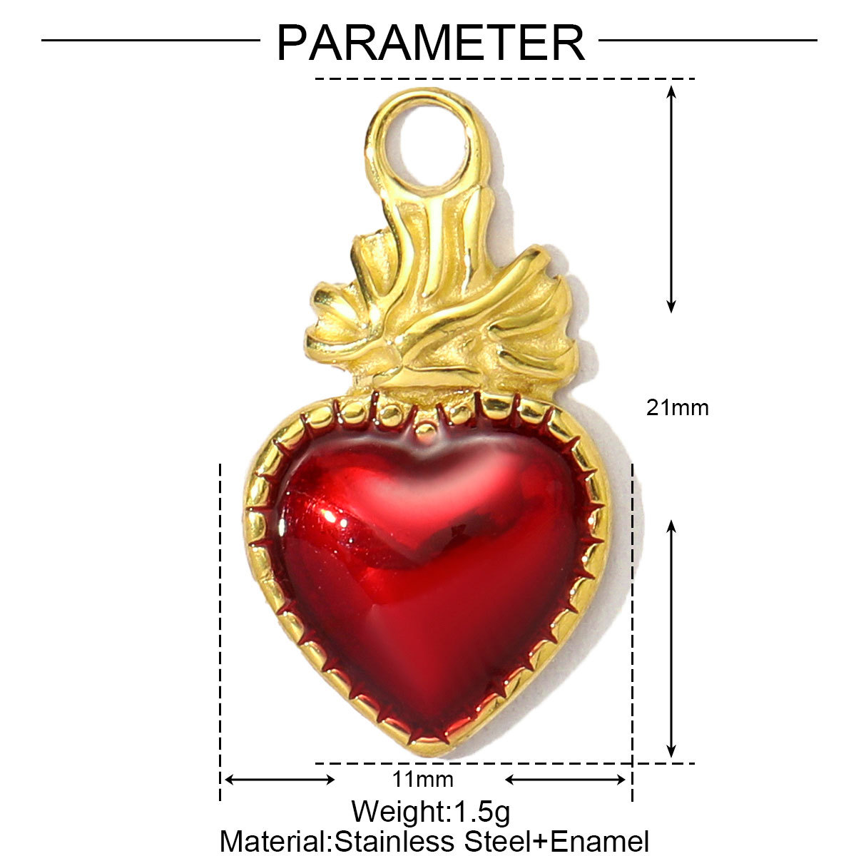 Enamel Shell Dolphin Pepper Stainless Steel Charms