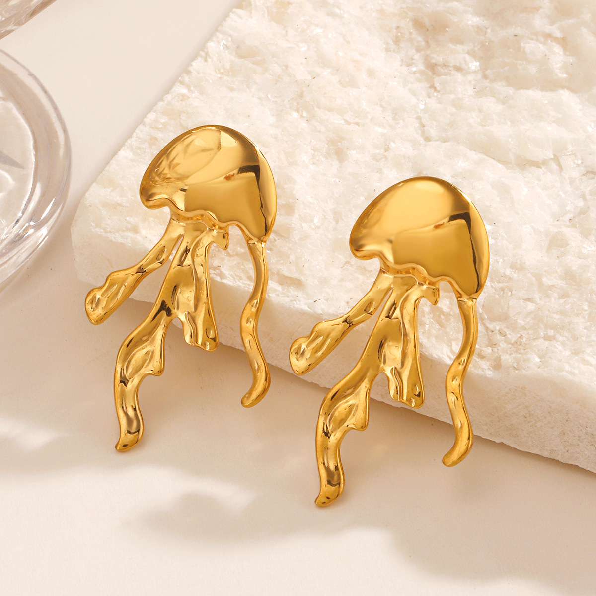 Stainless Steel Jellyfish Stud Earrings