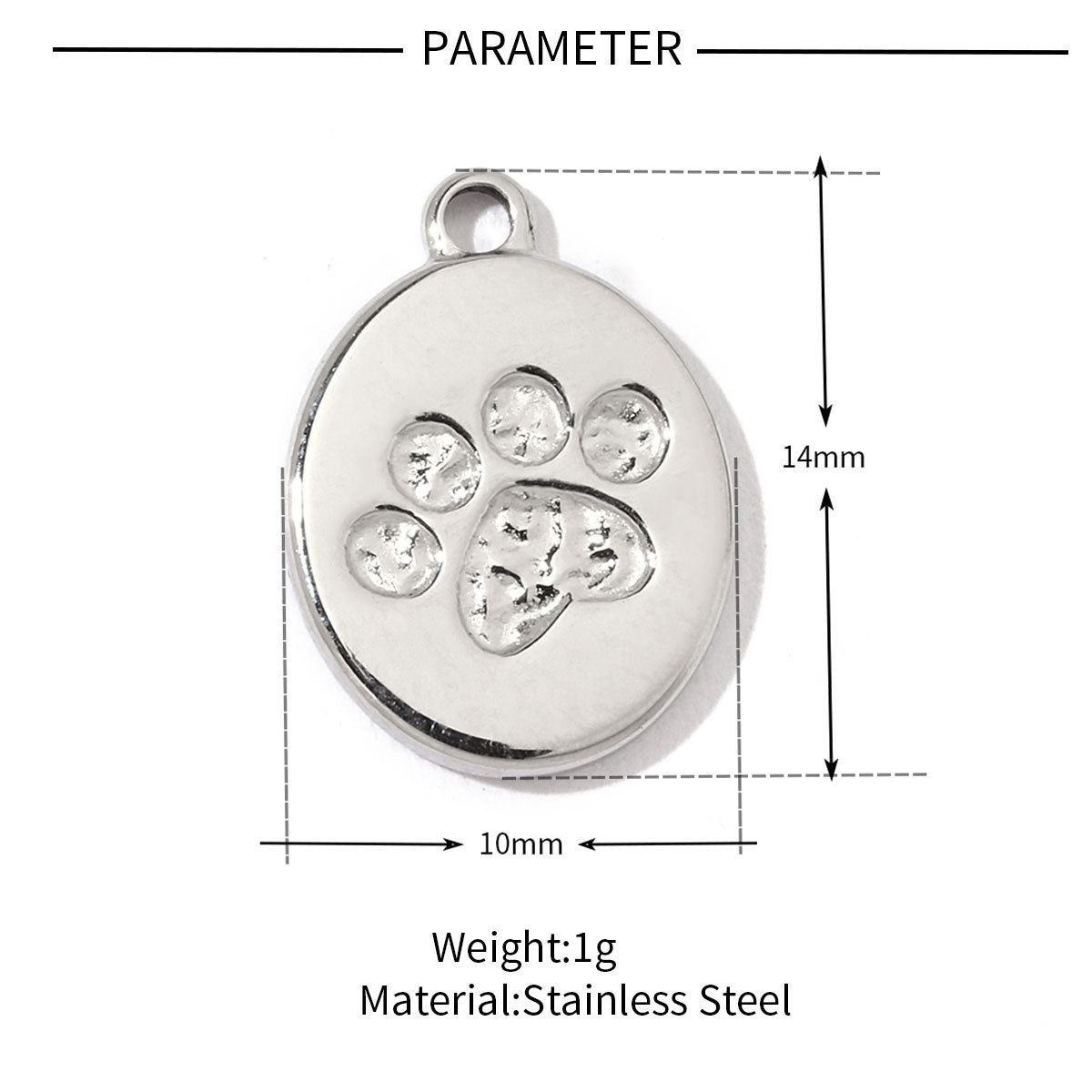 Dog Claw Snake Smiley Stainless Steel Charms