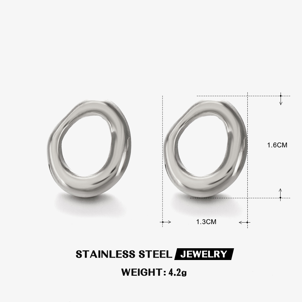 Stainless Steel Hip Hop Stud Earrings