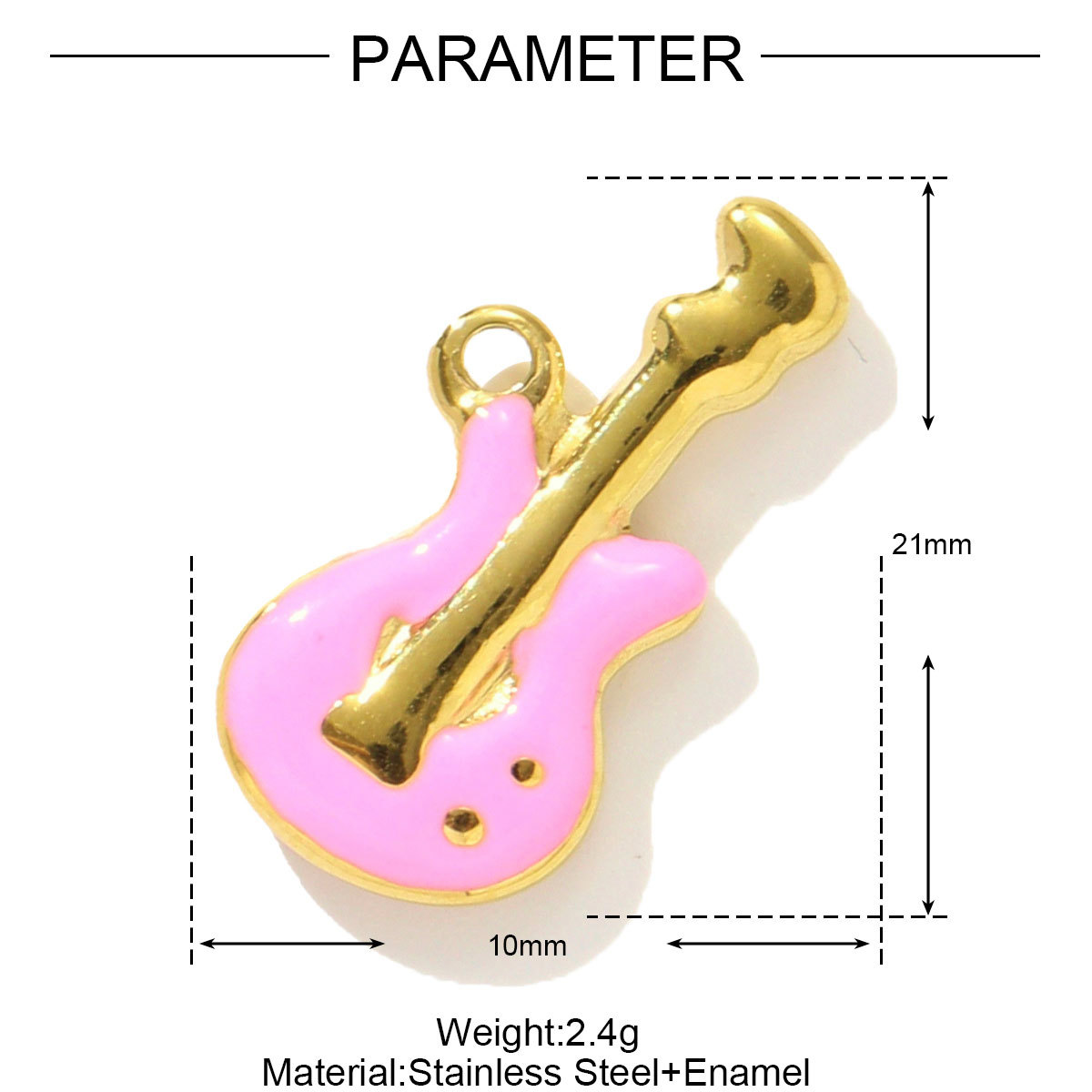 Enamel Violin Heart Candy Tower Stainless Steel Charms