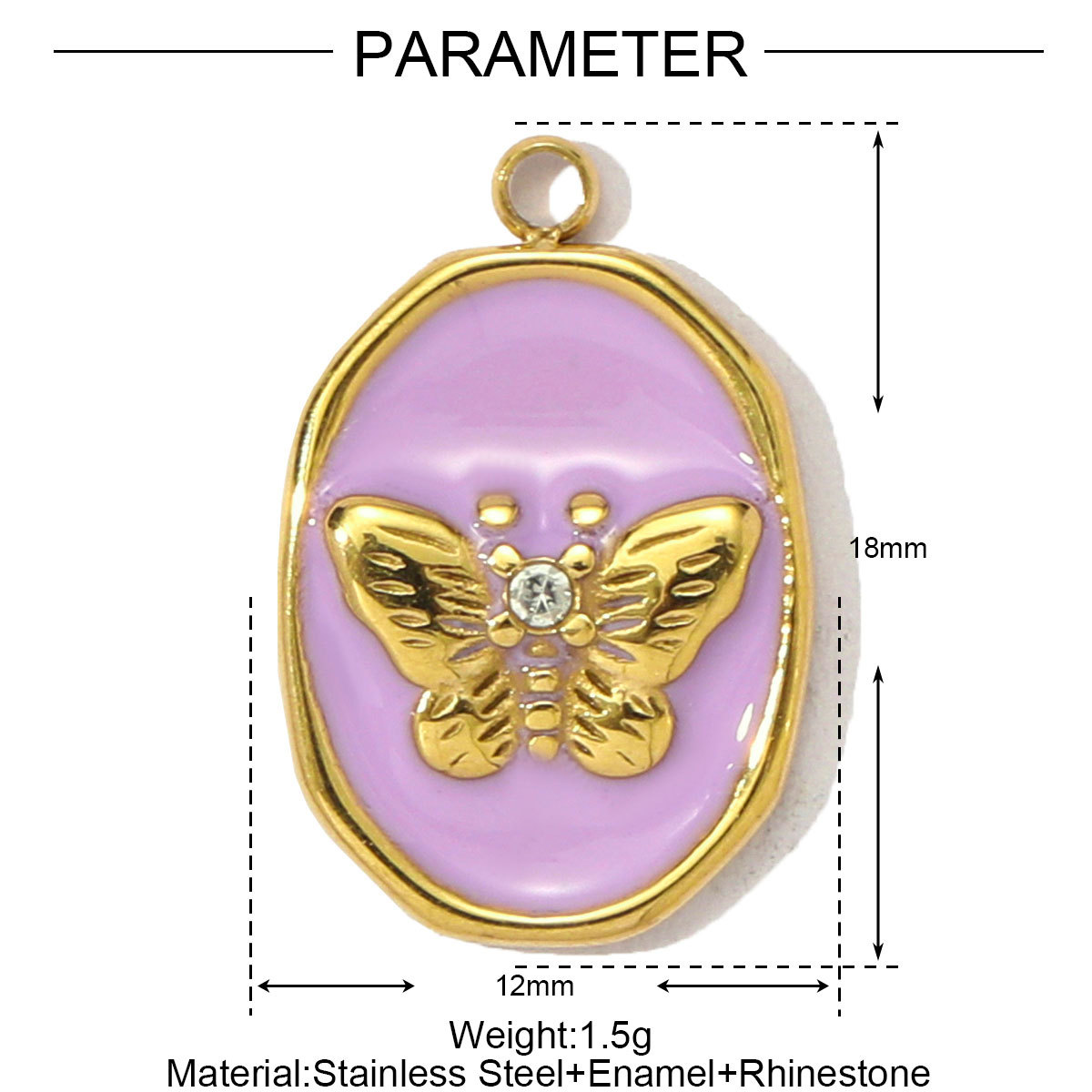 Enamel Shell Dolphin Pepper Stainless Steel Charms