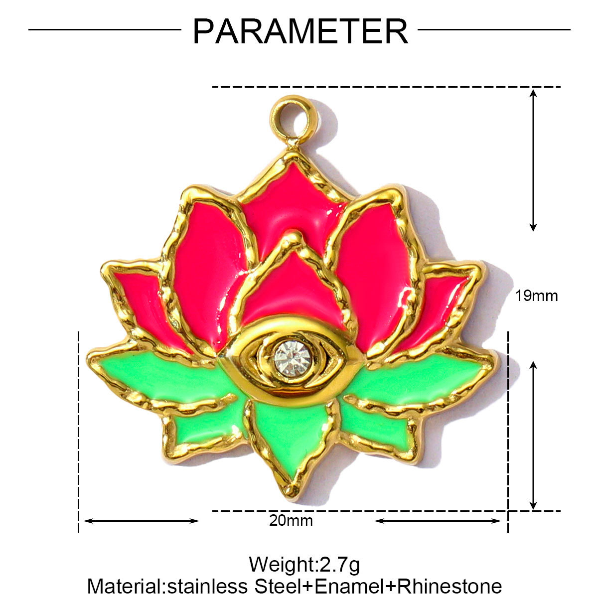 Four-leaf Clover Lotus Love Wings Stainless Steel Charms