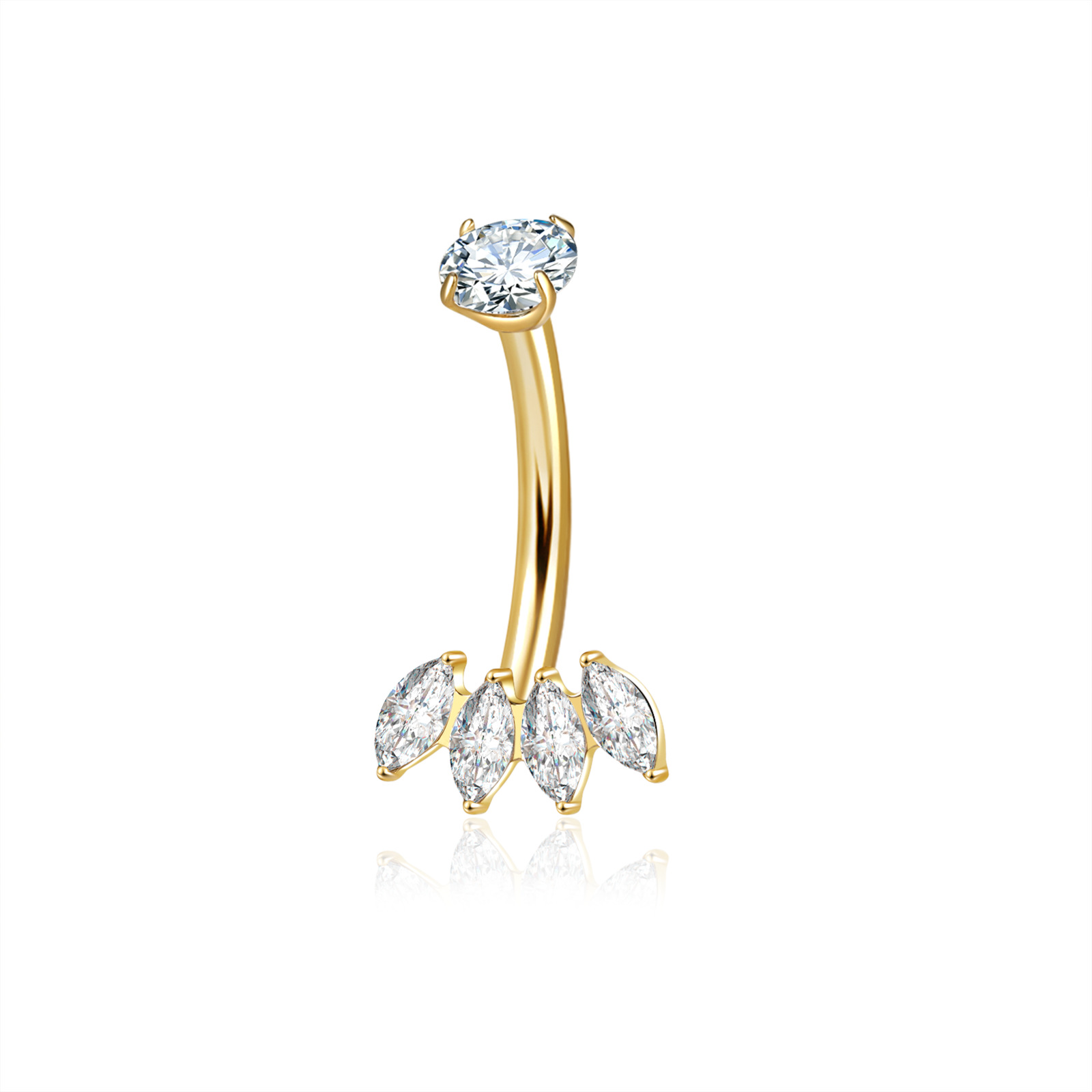 F136 Zircon Belly Ring