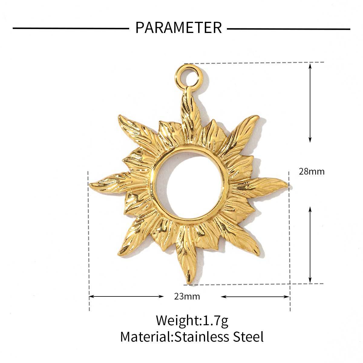 Sun Crescent Eye Stars Turtle Fish Stainless Steel Charms