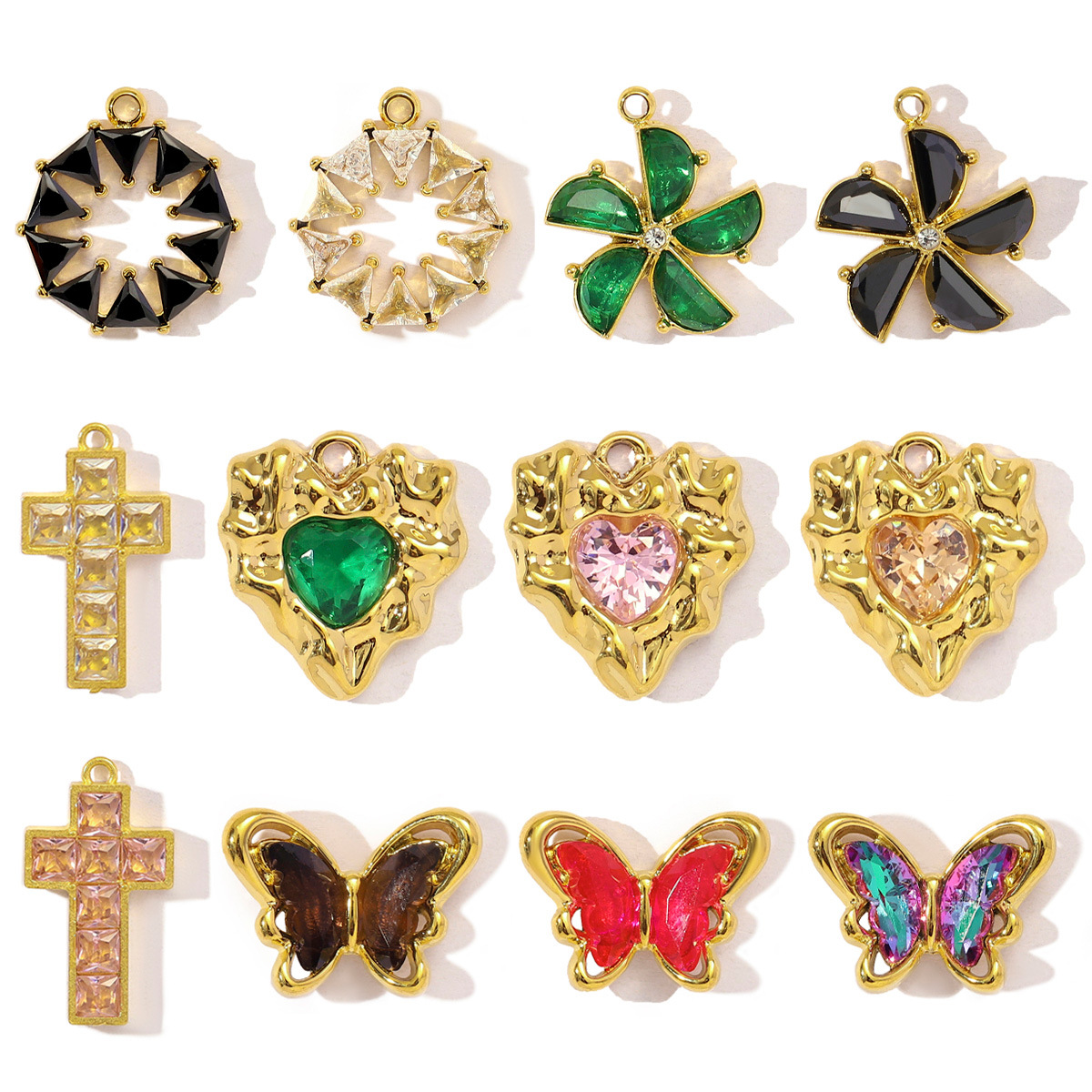 Heart Flower Butterfly Windmill Stainless Steel Charms