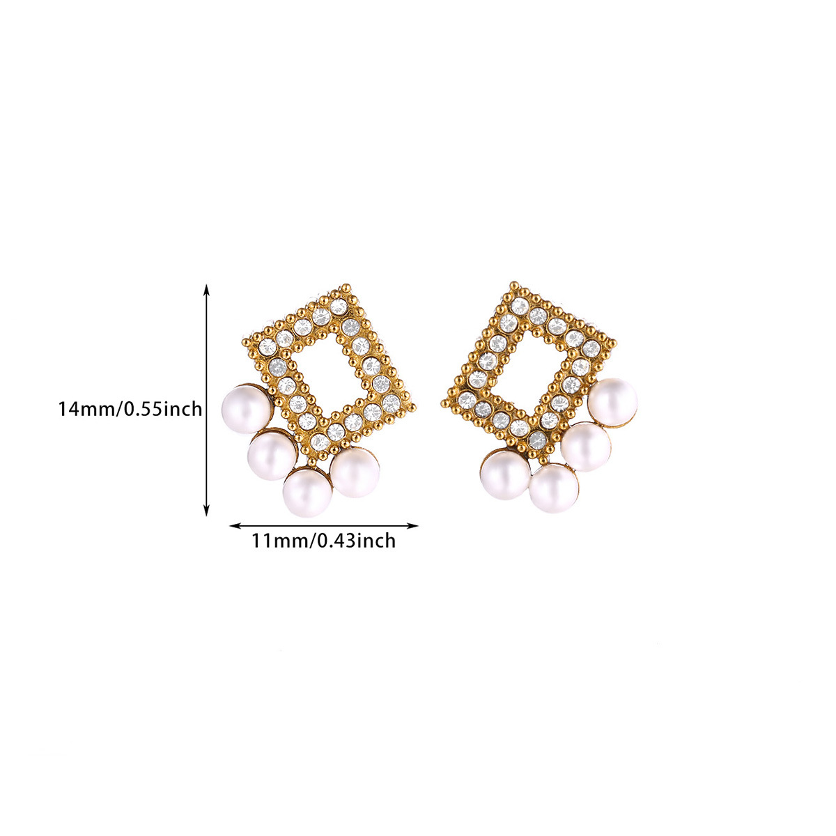 Butterfly Pearl Geometric Earrings