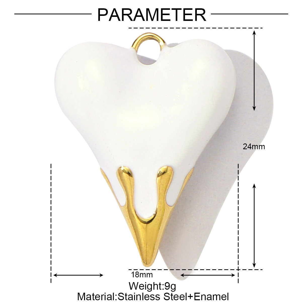 Enamel Heart Fishbone Flower Starfish Swallow Stainless Steel Charms