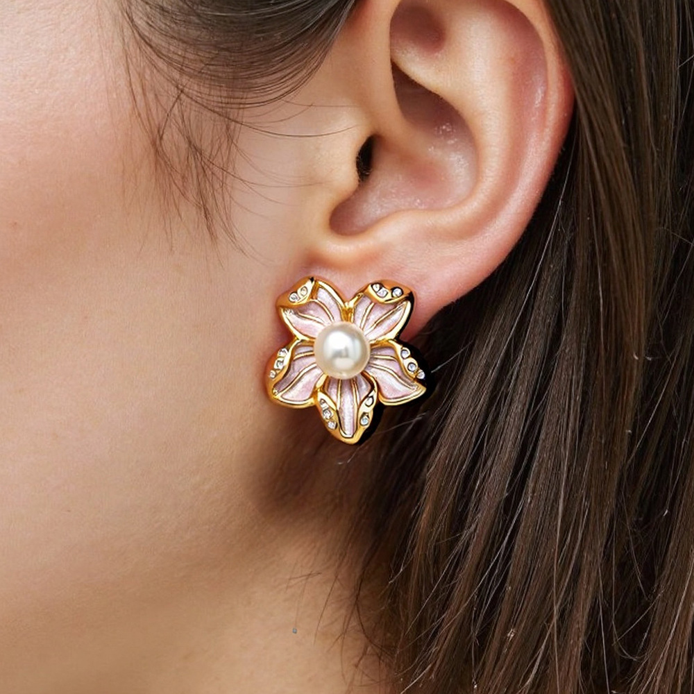 Pearl Flower Earrings