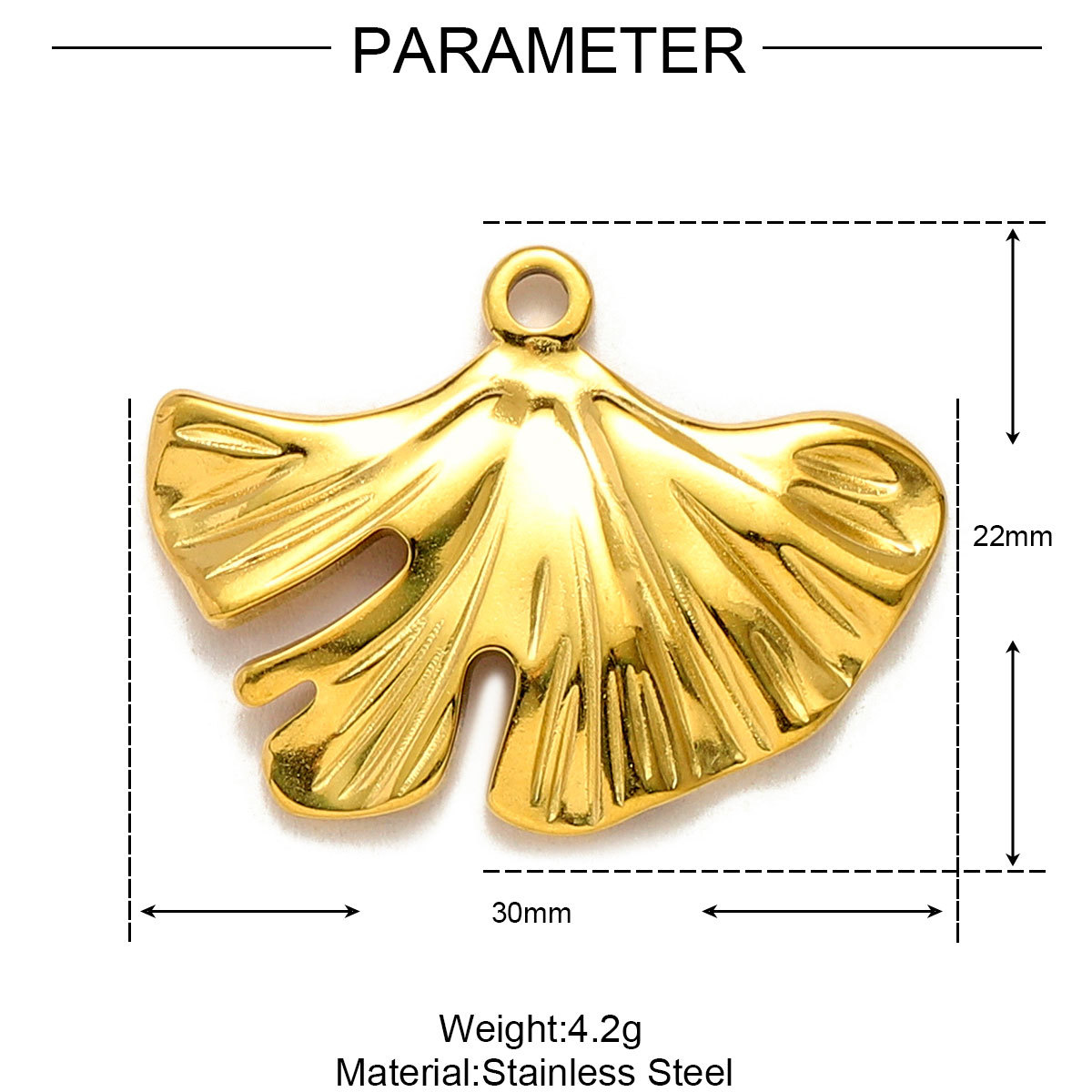 Ginkgo Leaf Daisy Sun Leaves Stainless Steel Charms