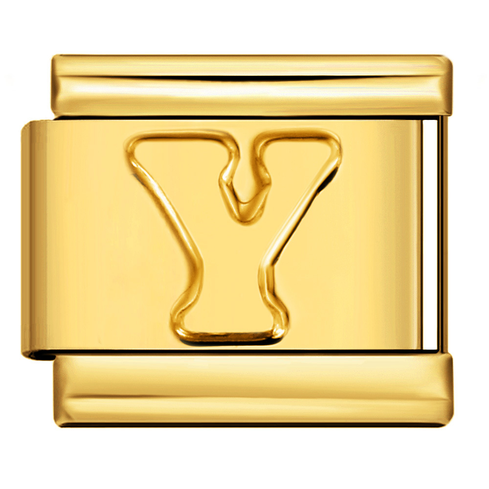 Gold Letter Italian Bracelet Stainless Steel DIY