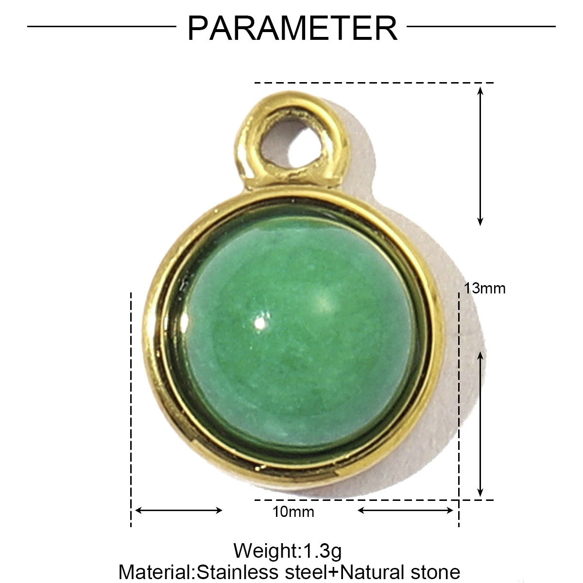 Lapis Water Drops Natural Stone Stainless Steel Charms