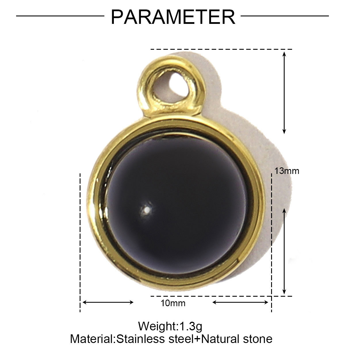 Lapis Water Drops Natural Stone Stainless Steel Charms