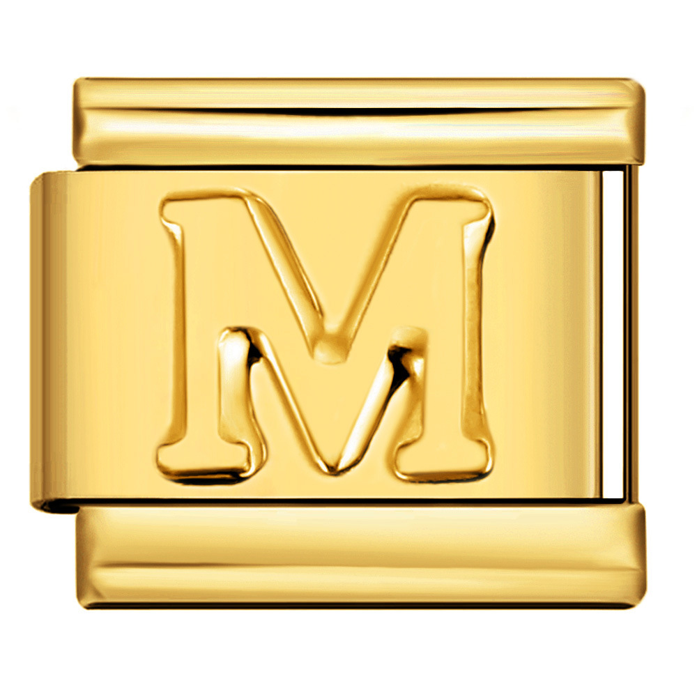 Gold Letter Italian Bracelet Stainless Steel DIY