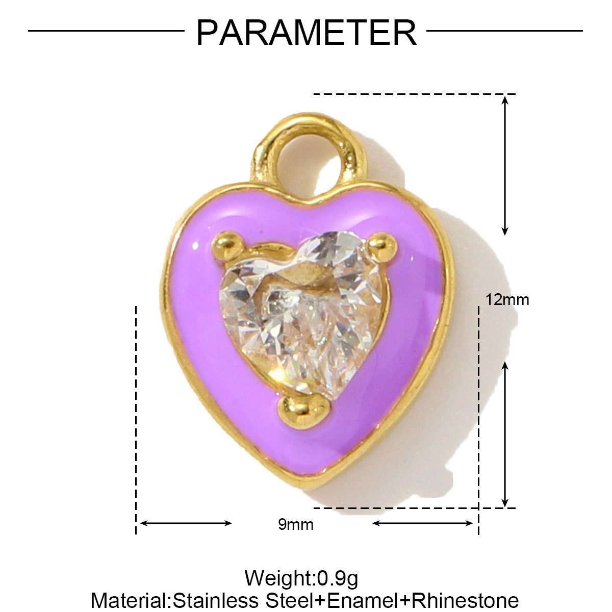 Enamel Violin Heart Candy Tower Stainless Steel Charms