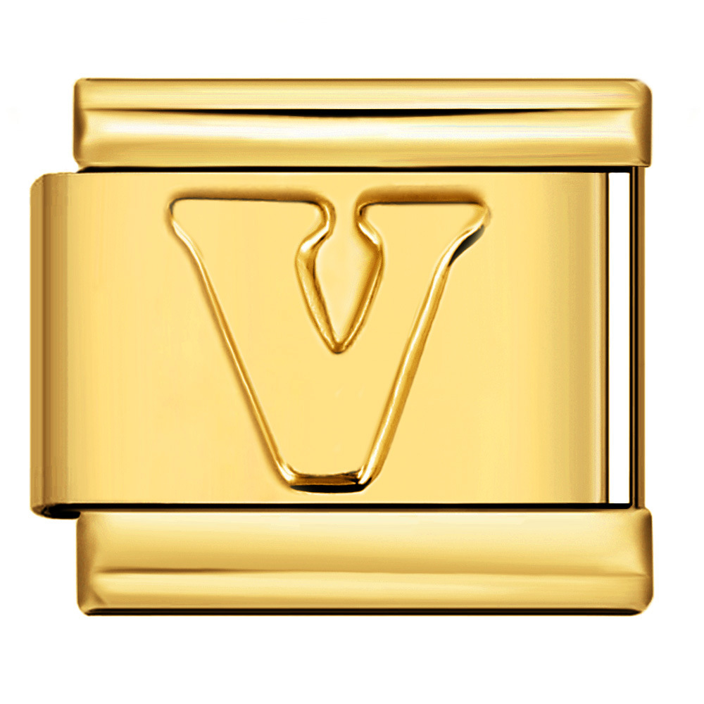 Gold Letter Italian Bracelet Stainless Steel DIY