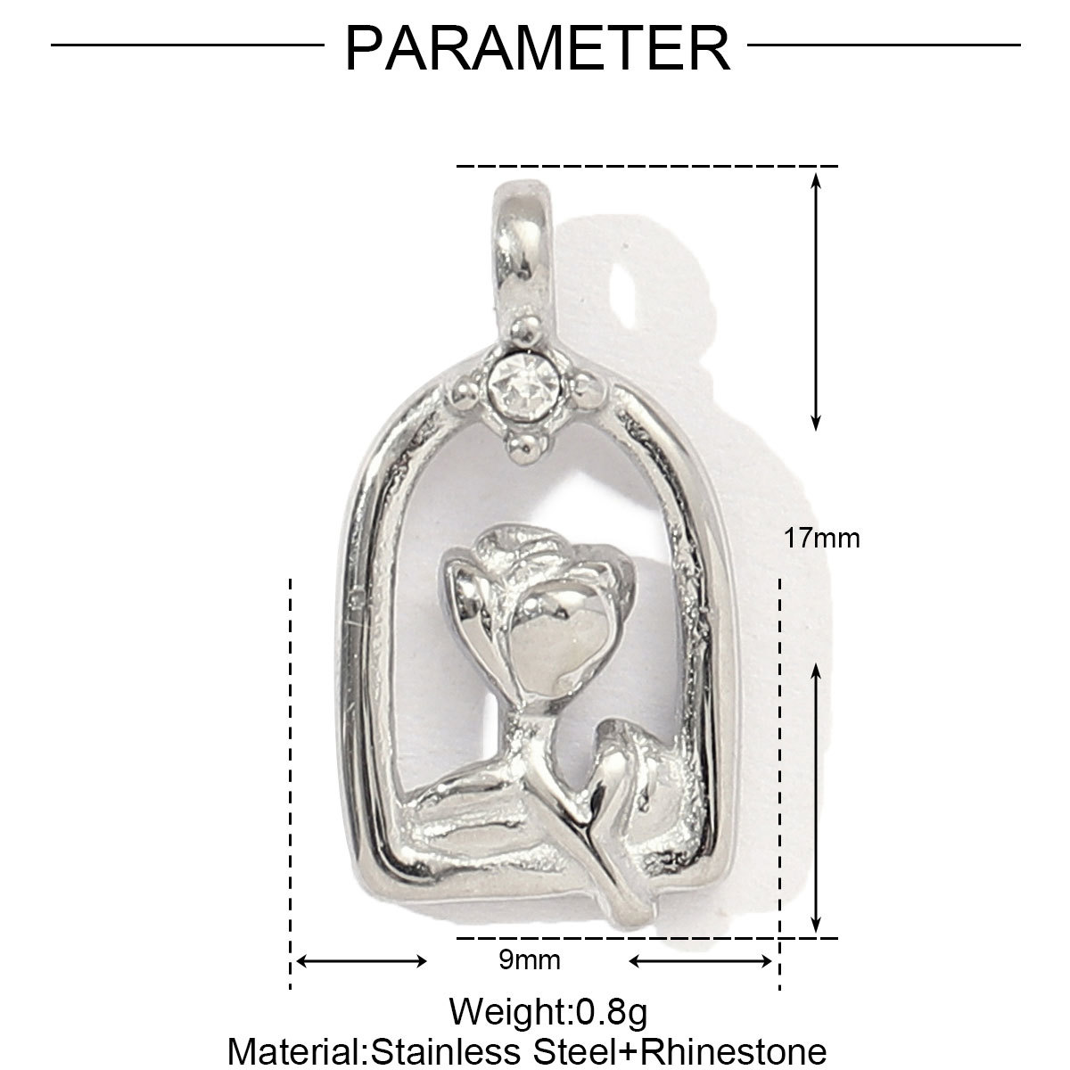 Heart Cherry Life Tree Flower Clover Stainless Steel Charms