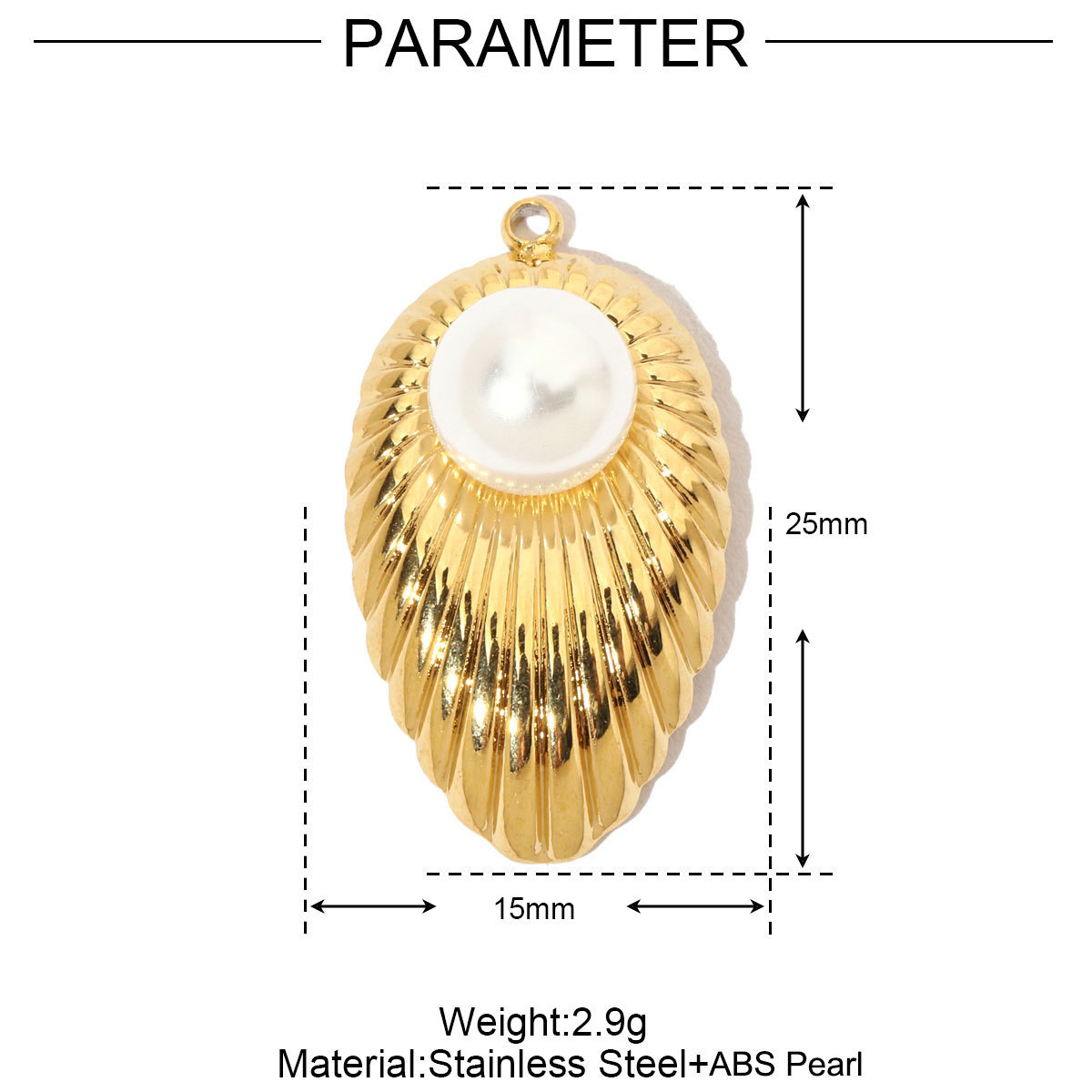 Pearl Flower Heart Coral Stainless Steel Charms