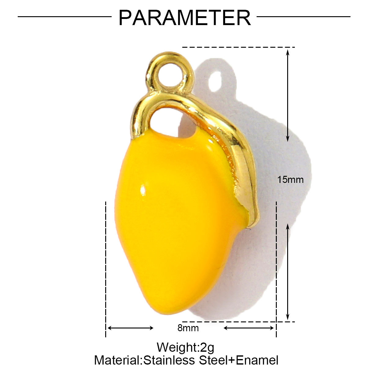 Enamel Shell Dolphin Pepper Stainless Steel Charms