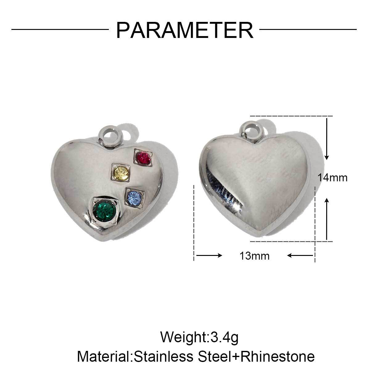 Metal Wind Heart Lock Clouds Stainless Steel Charms