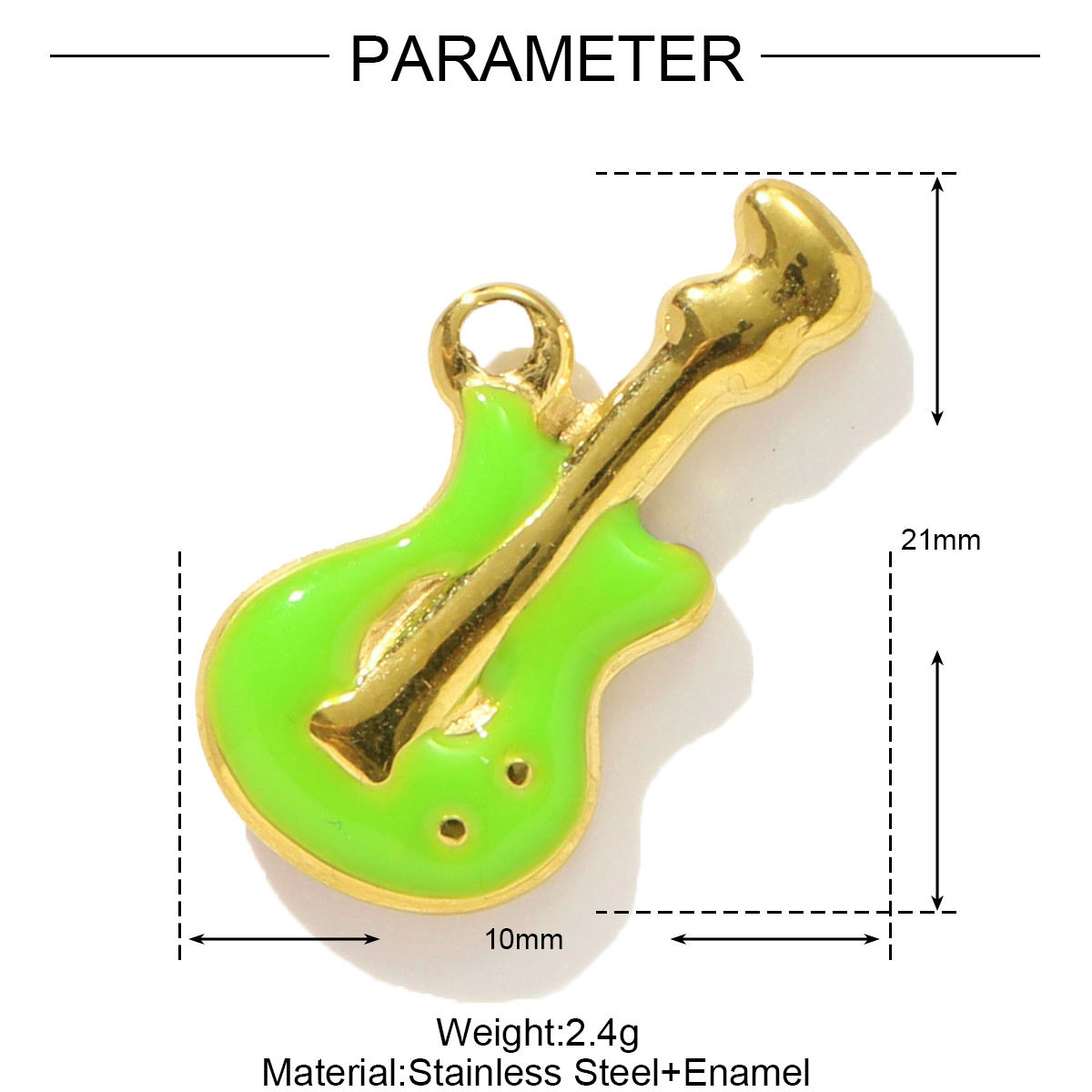 Enamel Violin Heart Candy Tower Stainless Steel Charms