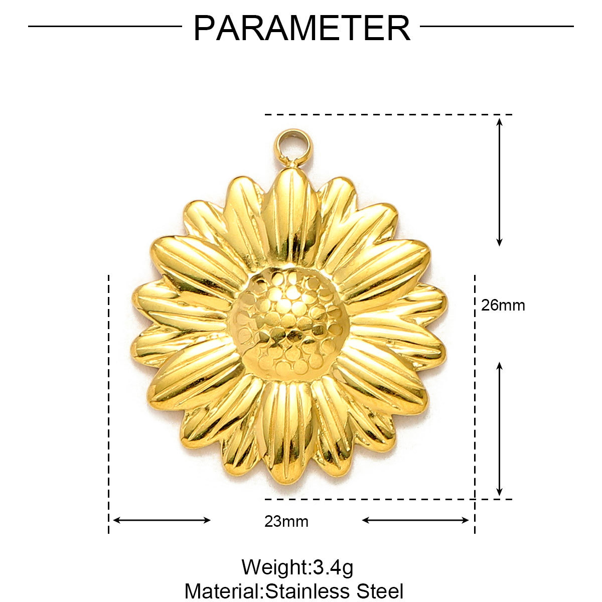 Ginkgo Leaf Daisy Sun Leaves Stainless Steel Charms