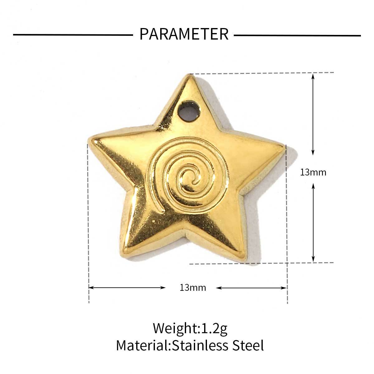 Sun Crescent Eye Stars Turtle Fish Stainless Steel Charms