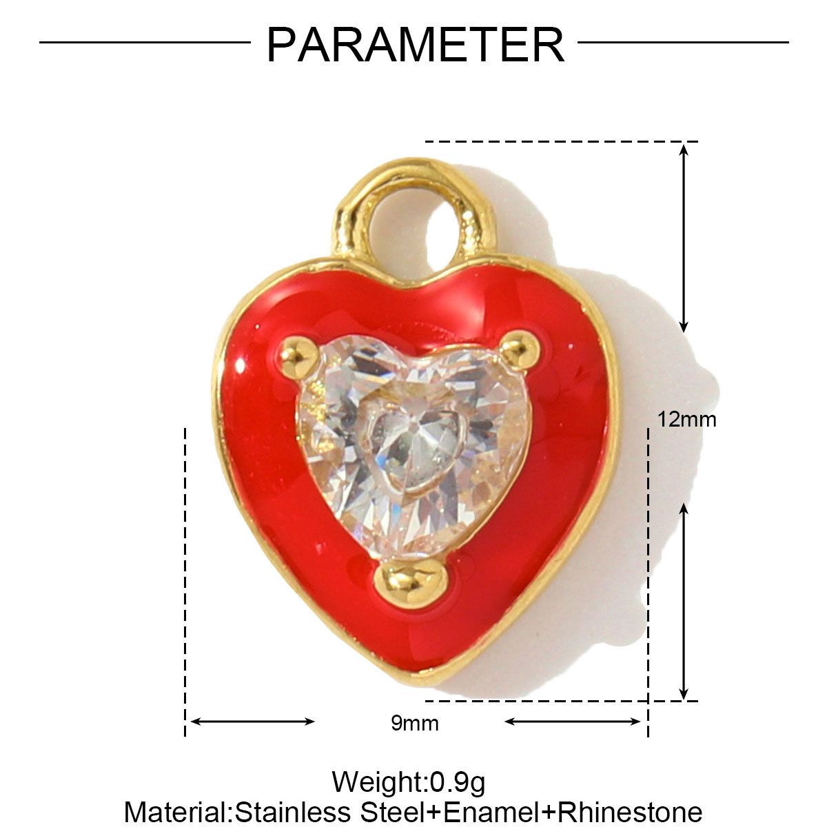 Enamel Violin Heart Candy Tower Stainless Steel Charms