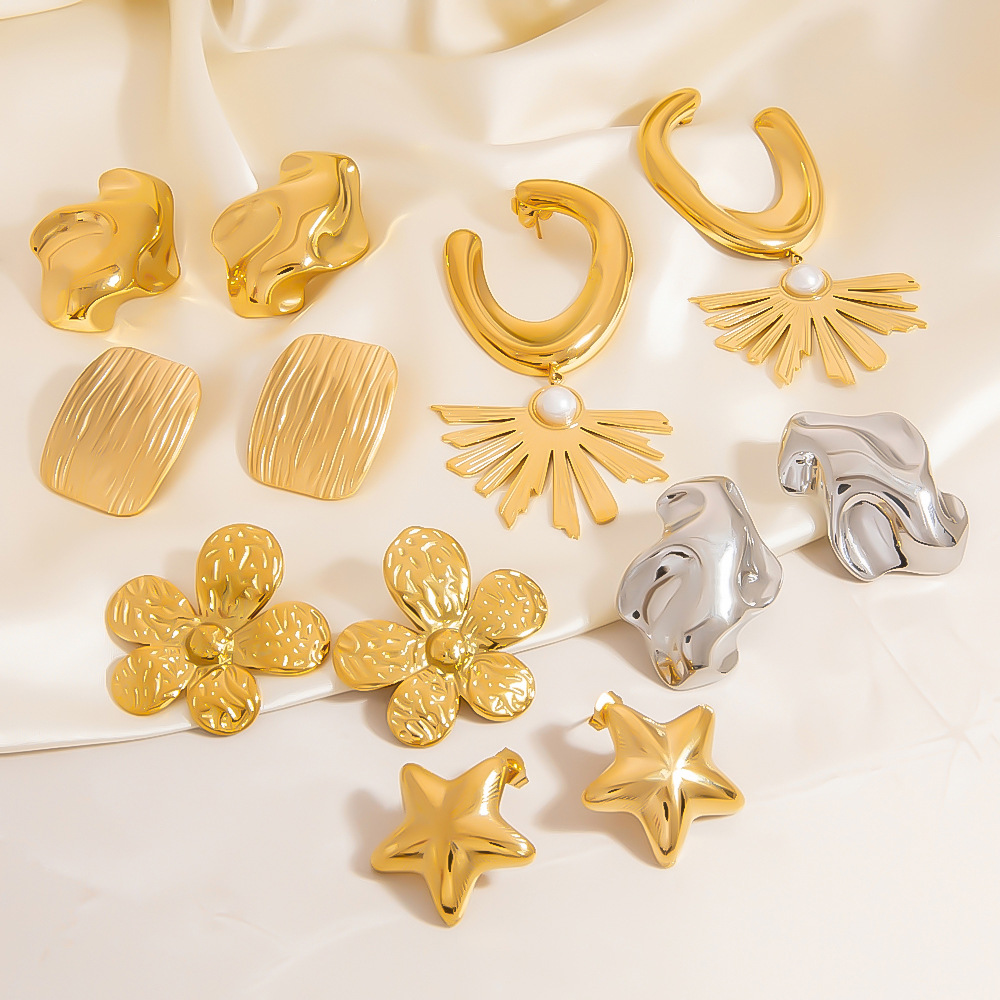 Flower Star Irregular Earrings