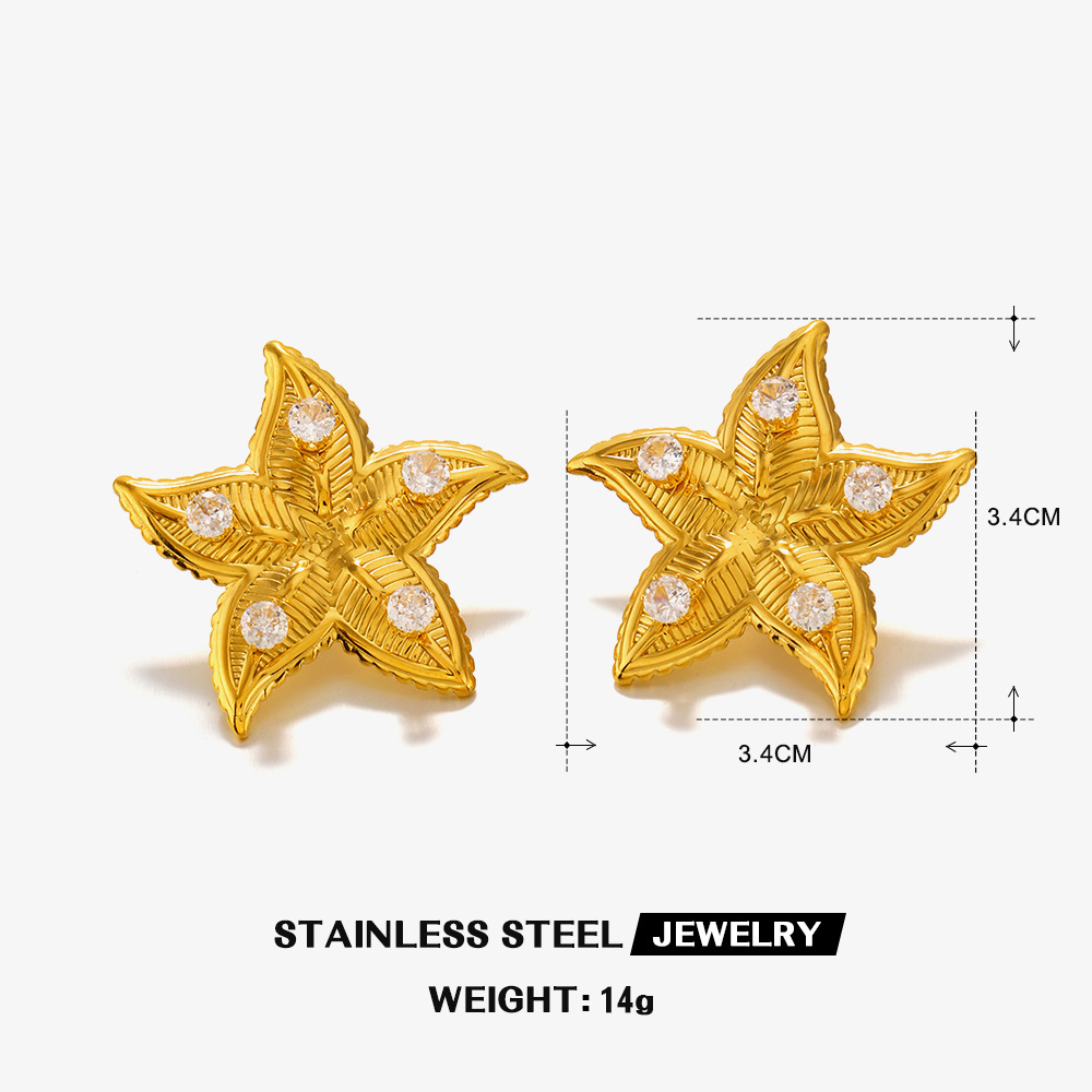 Stainless Steel Starfish Earrings
