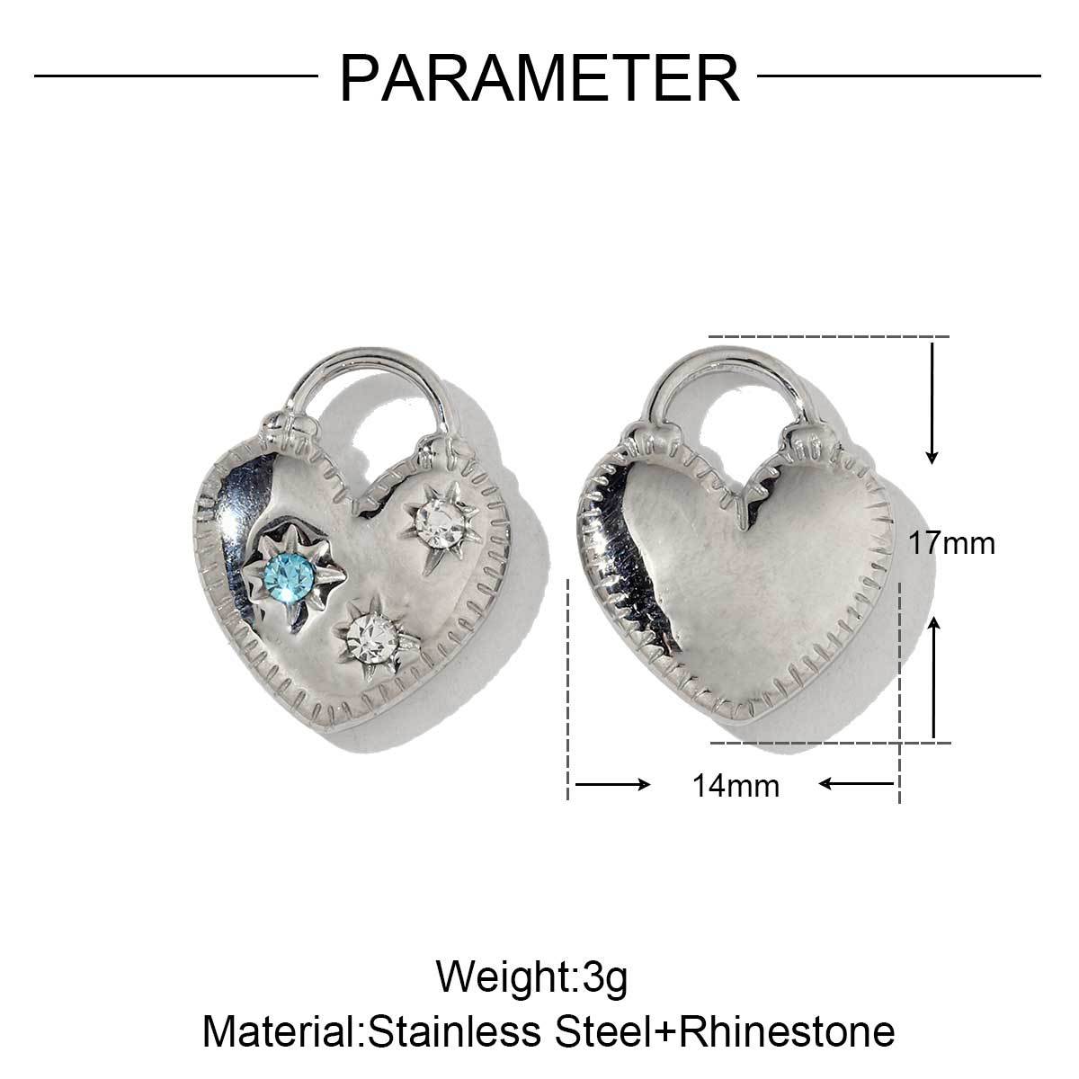 Metal Wind Heart Lock Clouds Stainless Steel Charms