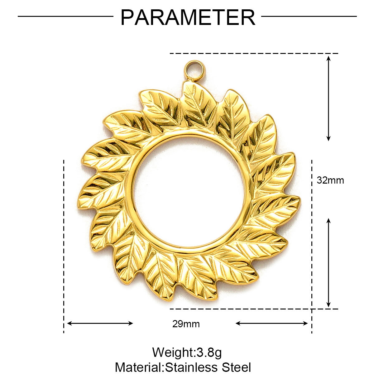 Ginkgo Leaf Daisy Sun Leaves Stainless Steel Charms