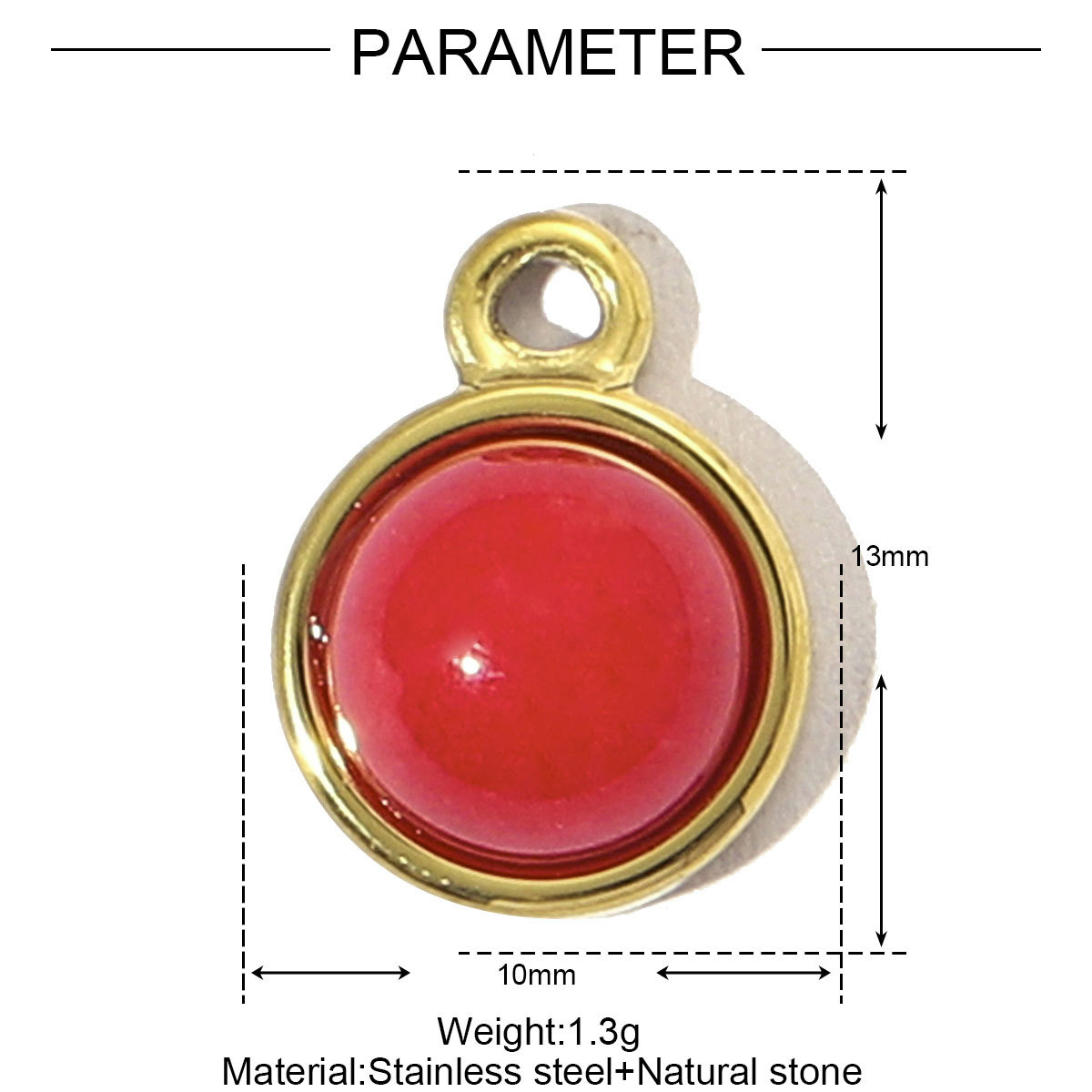 Lapis Water Drops Natural Stone Stainless Steel Charms