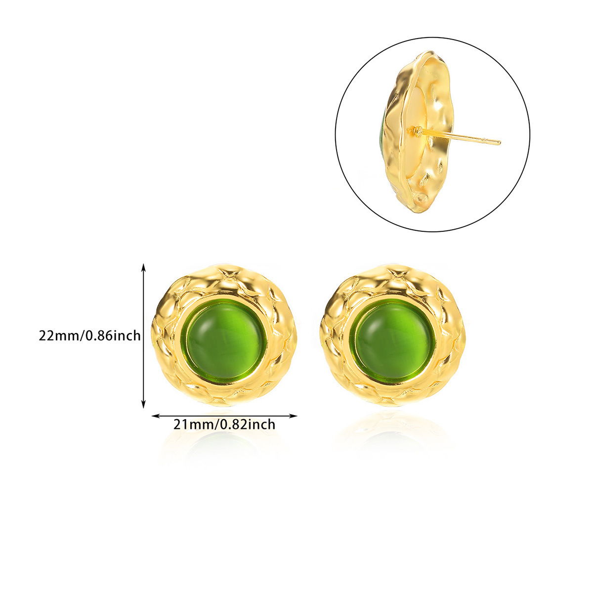 Natural Stone Stud Earrings