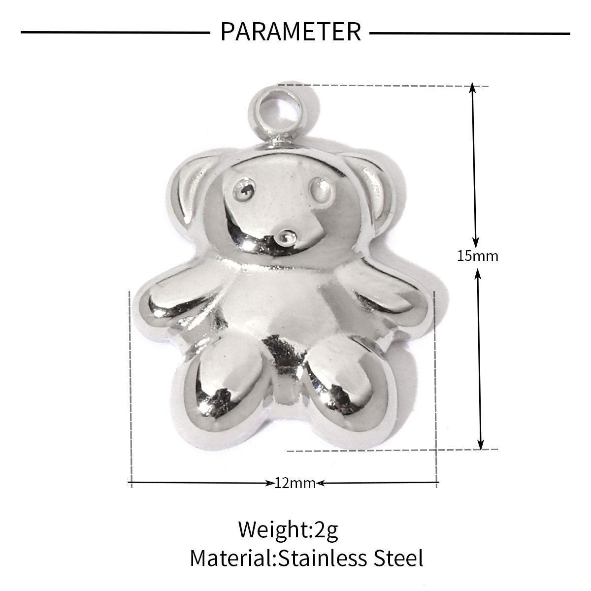 Dog Claw Snake Smiley Stainless Steel Charms