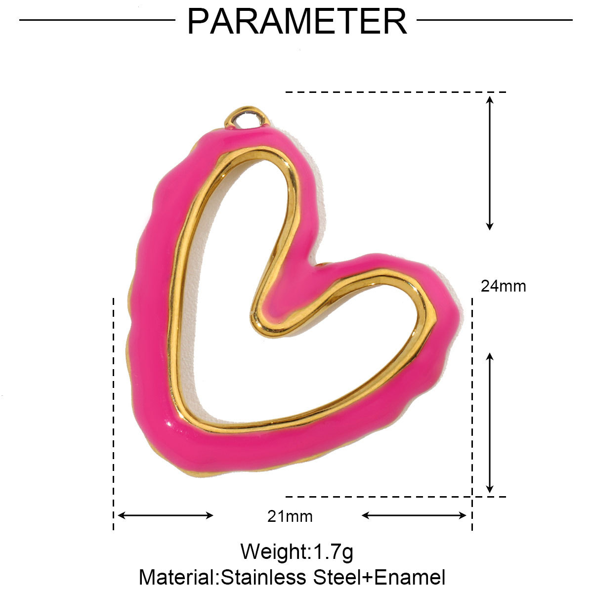 Flower Heart Eyes Stainless Steel Charms