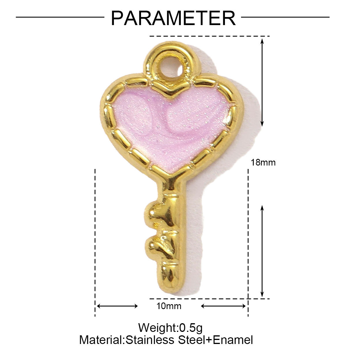 Heart Bow Key Star Moon Stainless Steel Charms