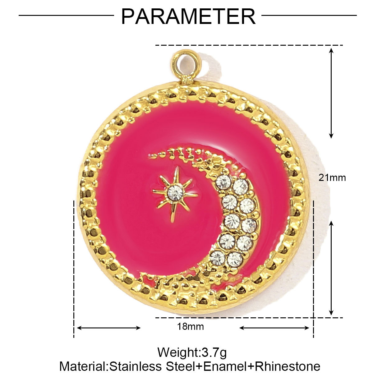 Enamel Sun Sunflower Tarot Stainless Steel Charms