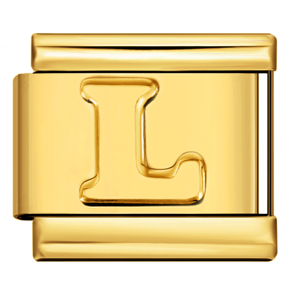 Gold Letter Italian Bracelet Stainless Steel DIY